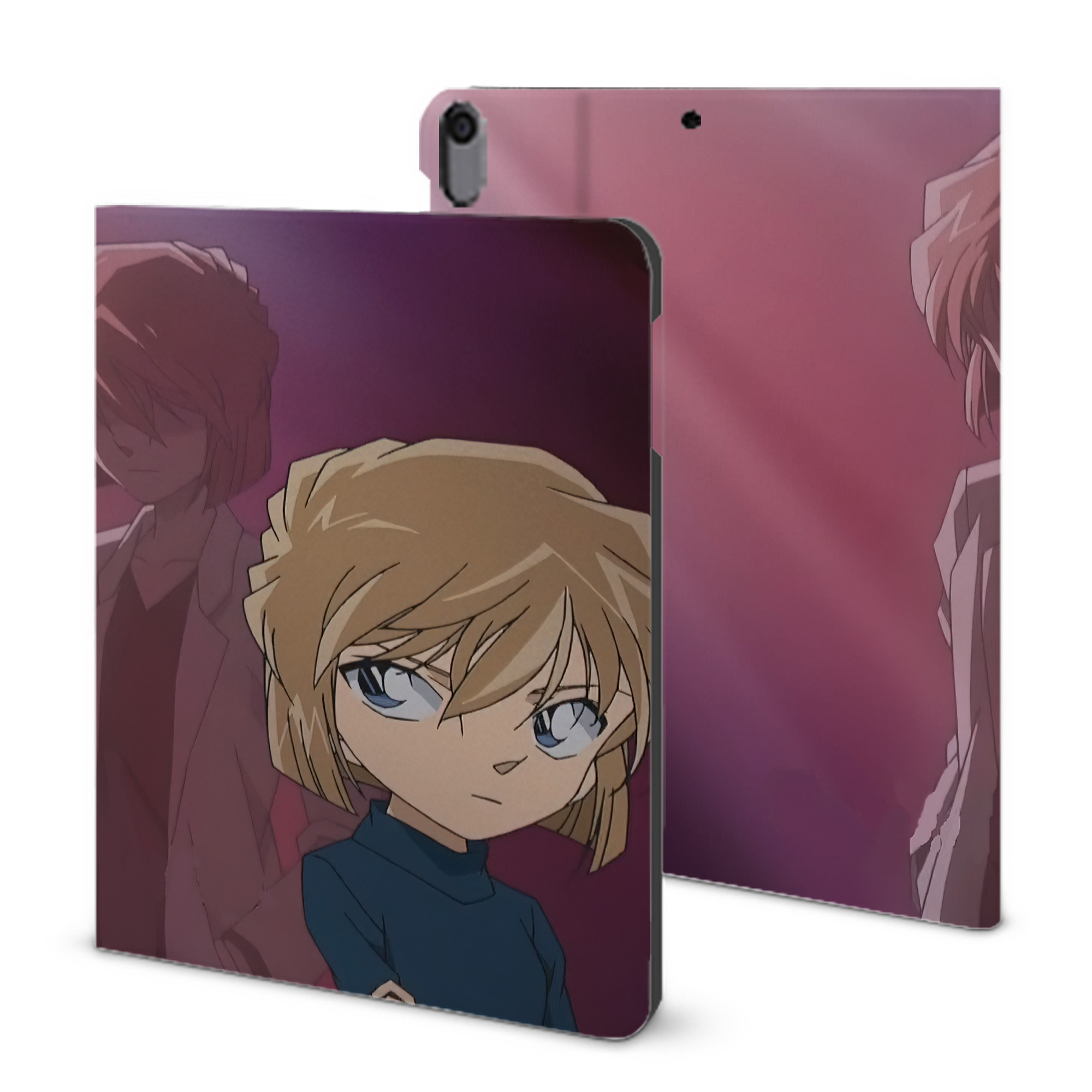 （画像用） 名探偵コナン Detective Conan IPad ケース ブック型 PUレザー TPU 耐衝撃 軽量 薄型 ペン収納なし 全面保護 IPad 各モデル対応